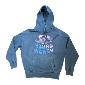 American Eagle x Young Money Hoodie | Charcoal Gray Graphic Pullover | Size S